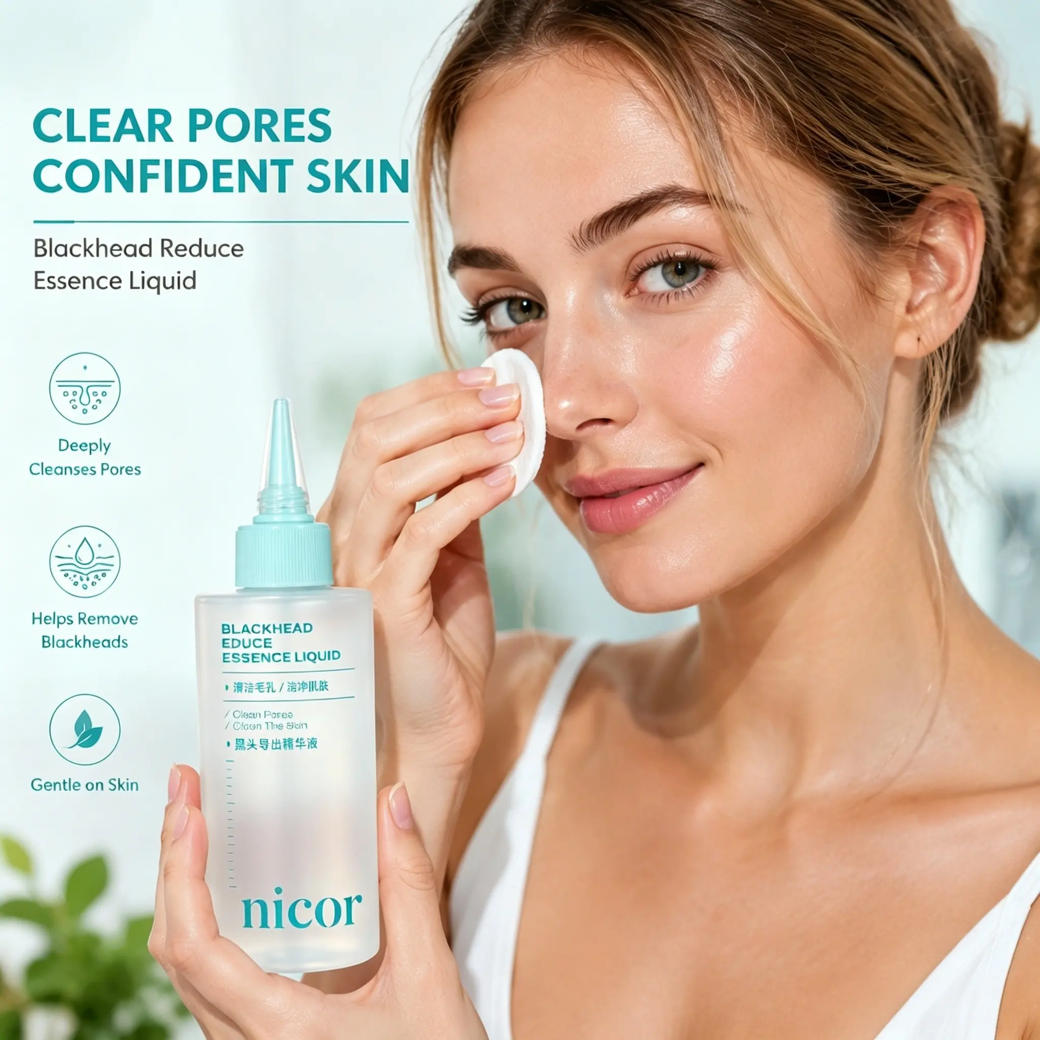 Blackhead Extraction Essence, removes blackheads and whiteheads, deeply exfoliates, tightens pores, deeply hydrates and moisturizes, smooths dryness, refines pores, gentle cleansing for the skin, skincare for both men and women，Suitable gift
