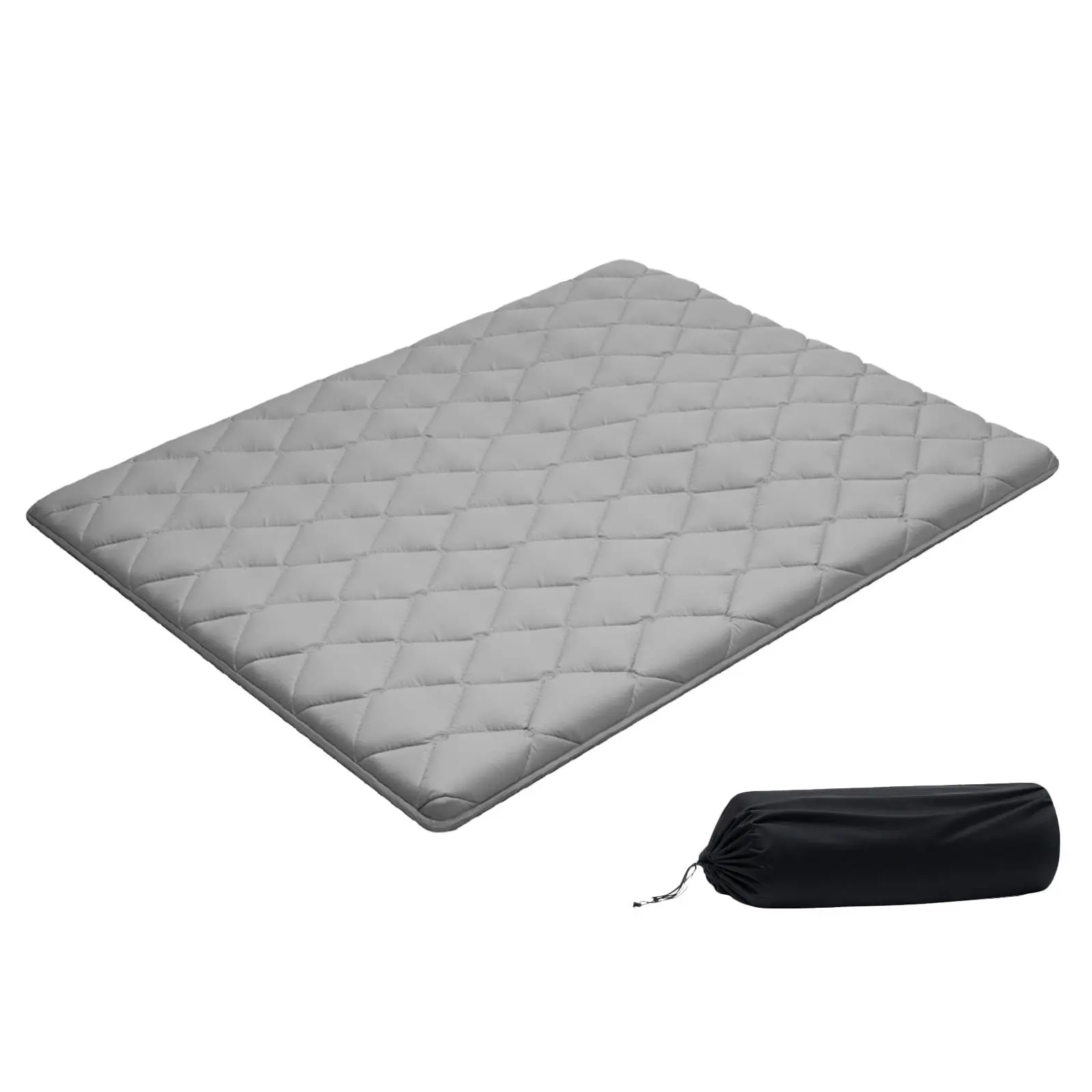VEVOR Queen Size Foldable Japanese Tatami Futon, 9-Layer Floor Mat with Storage Bag Fastener, 80x60x2.5" Sleeping Mat for Dormitory, Meditation, Gray