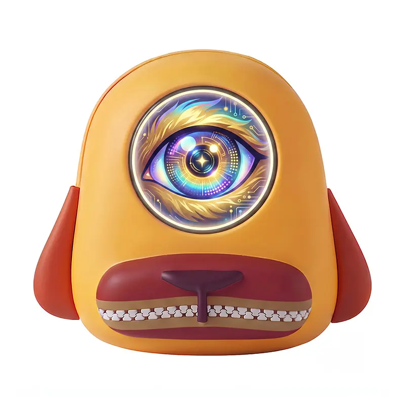 LED Cyber Pup Hard Shell Backpack, Orange-Yellow Golden Yellow, Wireless Programmable LED Sign & Screen, Wide Storage, DIY Animation, Cool Tech Gift for Men (Power Bank Not Included)