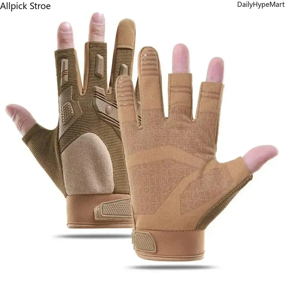 Men's Tactical Full-Finger Gloves (Size M) - Durable Climbing Gear, Anti-Slip Surface, Dexterous Grip for Outdoor Sports & Cycling, Control Grip