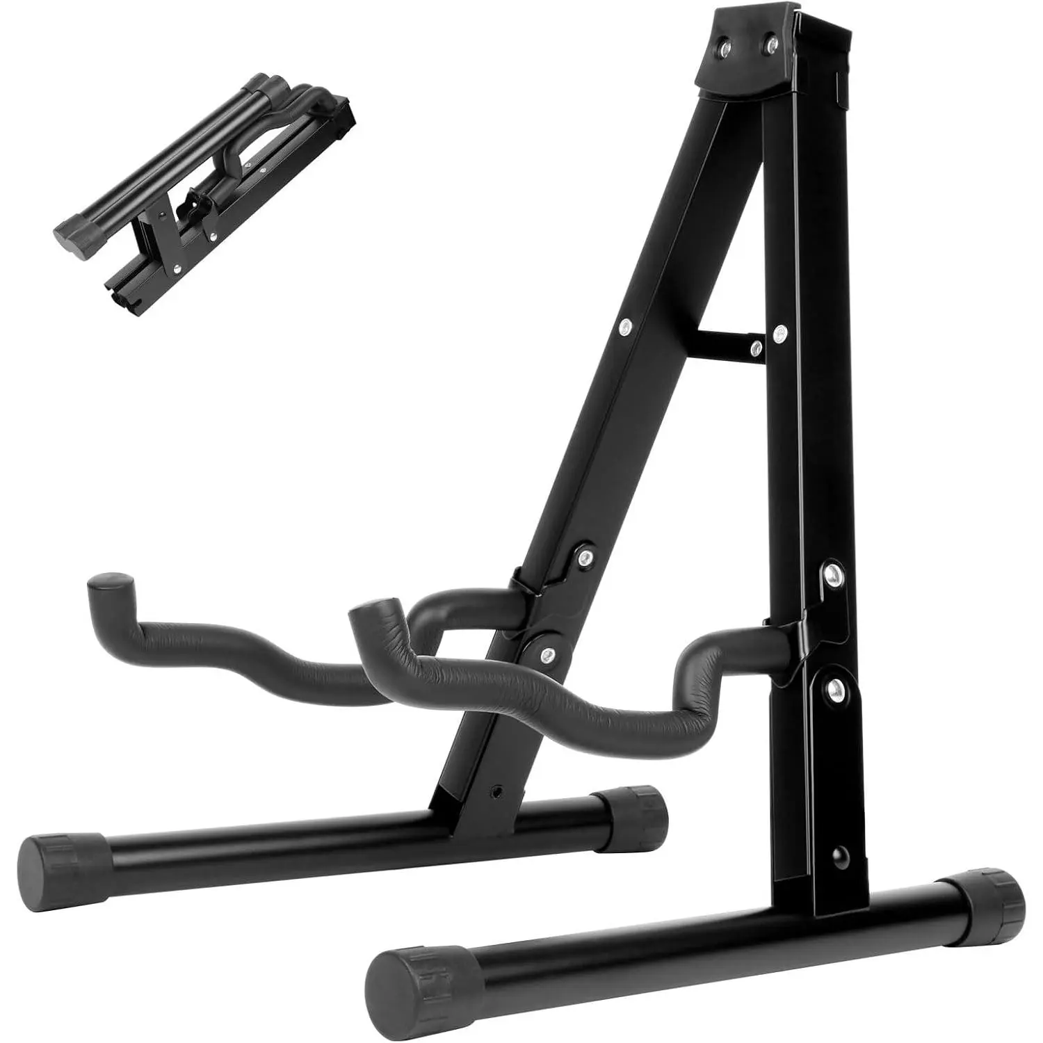 Guitar Stand, Foldable Electric Guitar Stands Floor | Non-slip Rubber And  Arm Metal Electric Guitar Stand, Suitable Stand for Acoustic Guitar, Electric Guitar, Bass, Ukulele