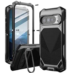 Military grade anti drop phone case, 360 degree all-round protection, suitable for Google Pixel 9, 10 Pro XL series, heavy-duty metal material, anti drop, anti fingerprint, compatible with MagSafe, home/office/travel/gym protection accessories phone case