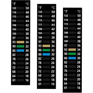 3PCS 61-122℉(15-50°C) Aquarium Thermometer Strip, Easy-to-Read Adhesive Temperature Sticker Stick on for Fish Tank Aquarium Brewing