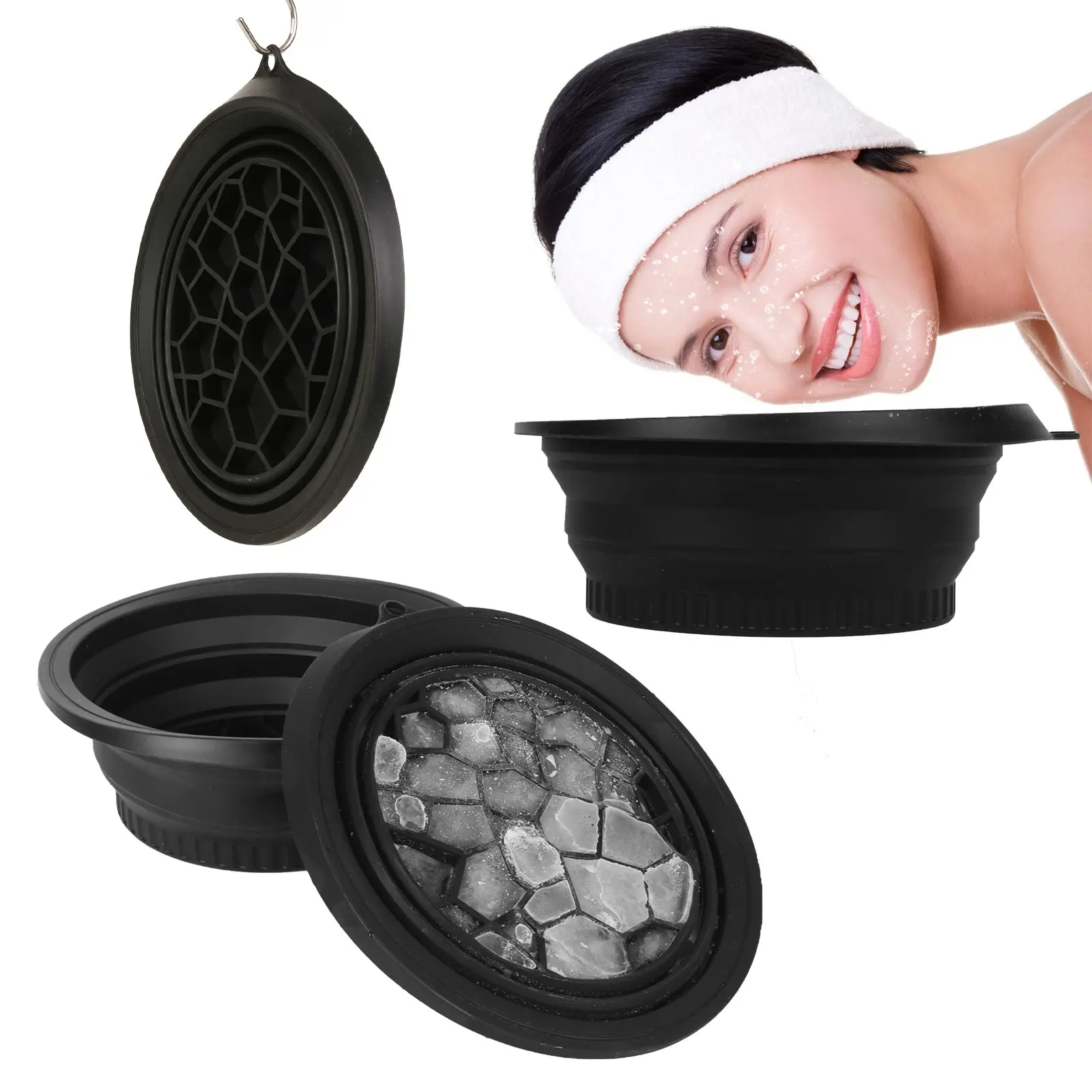 Foldable Silicone Ice Bath Basin, Portable Face Washing Bowl, Travel Water Bucket, Ideal for Home and Travel, Unique Gift Idea