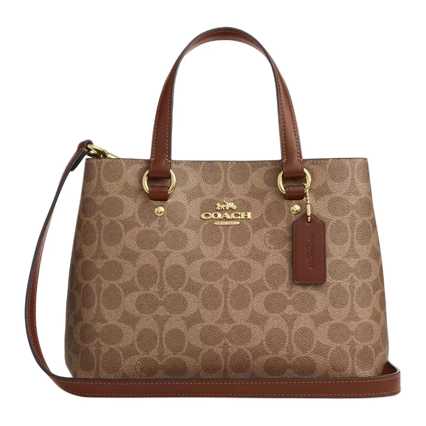 COACH Coach Station 28 Classic Monogram Detachable Strap Handbag for Women, Large Tote in Brown