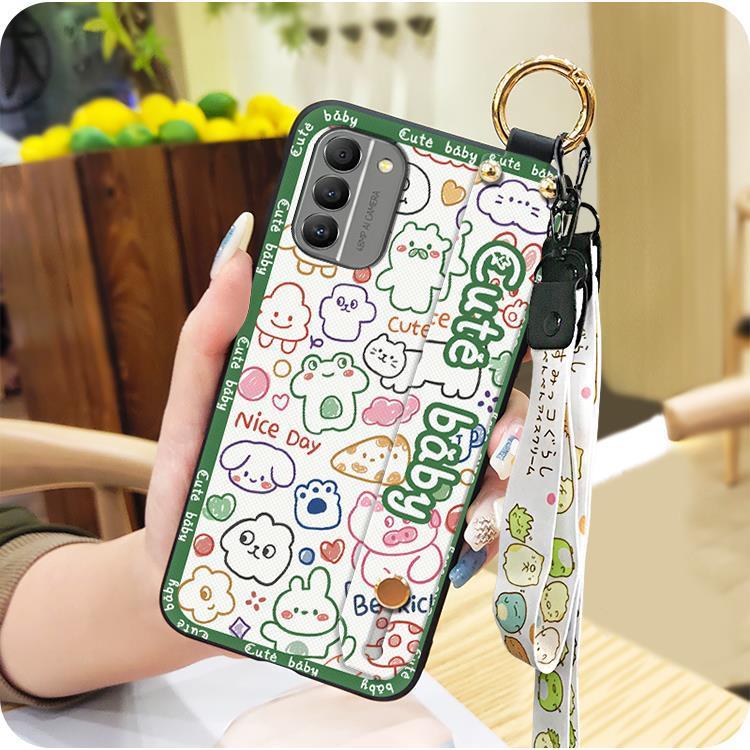 Waterproof ring Phone Case For Nokia G400 5G Durable protective Anti-knock Silicone Shockproof Wristband Cartoon Soft case Lanyard Dirt-resistant Kickstand Phone Holder Cute