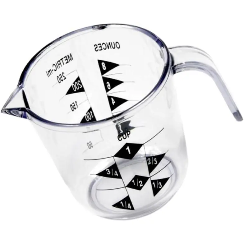 1 Cup Plastic Measuring Cup with Handle - Durable - Easy to Read -  and Metric - Dishwasher Safe -  for Liquid, Rice, Coffee,  , Soap, Oil, and