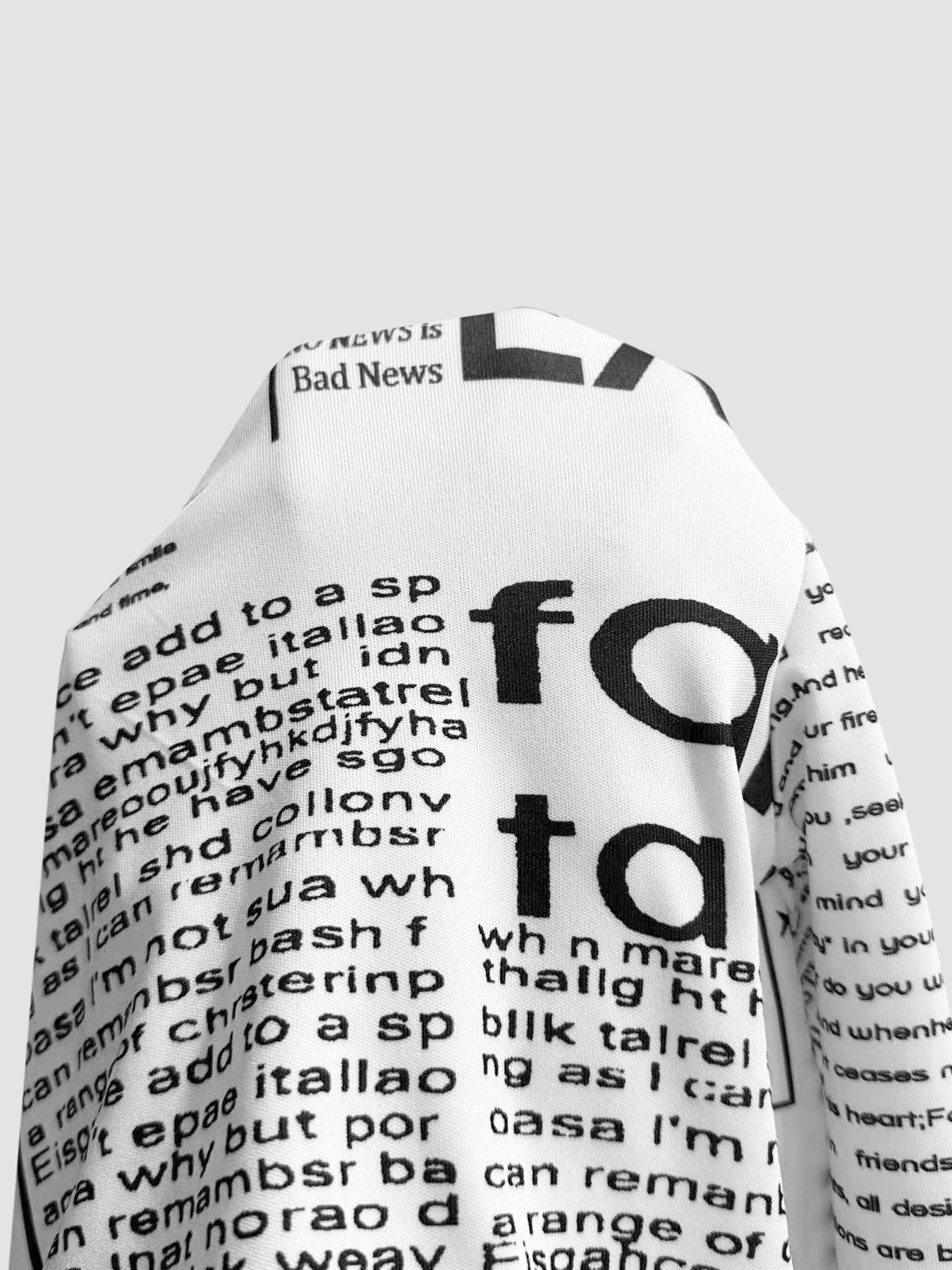 Women's Long Sleeve Casual Shirt with Letter Print, Single Button Front Design, Perfect for Daily Wear & Outdoor Activities, Womenswear