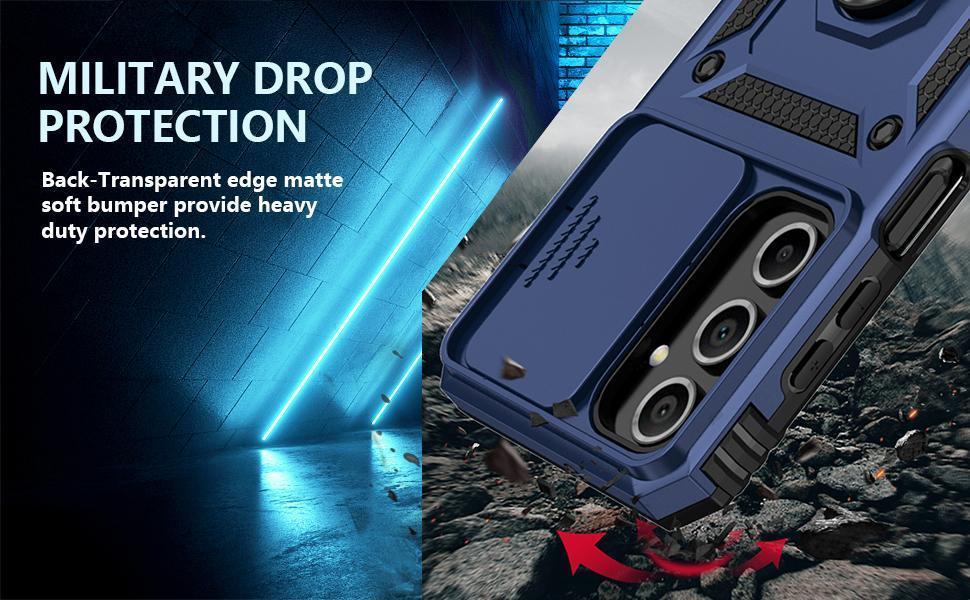 for Samsung Galaxy A16 5G Case with Camera Lens Cover HD Screen Protector, Dual Layer Military-Grade Drop Tested Magnetic Ring Holder Kickstand Protective Phone Case for Samsung Galaxy A16 5G (Navy) for Samsung Galaxy A16 5G Case with Camera Lens Cover HD Screen Protector, Dual Layer Military-Grade Drop Tested Magnetic Ring Holder Kickstand Protective Phone Case for Samsung Galaxy A16 5G (Navy)