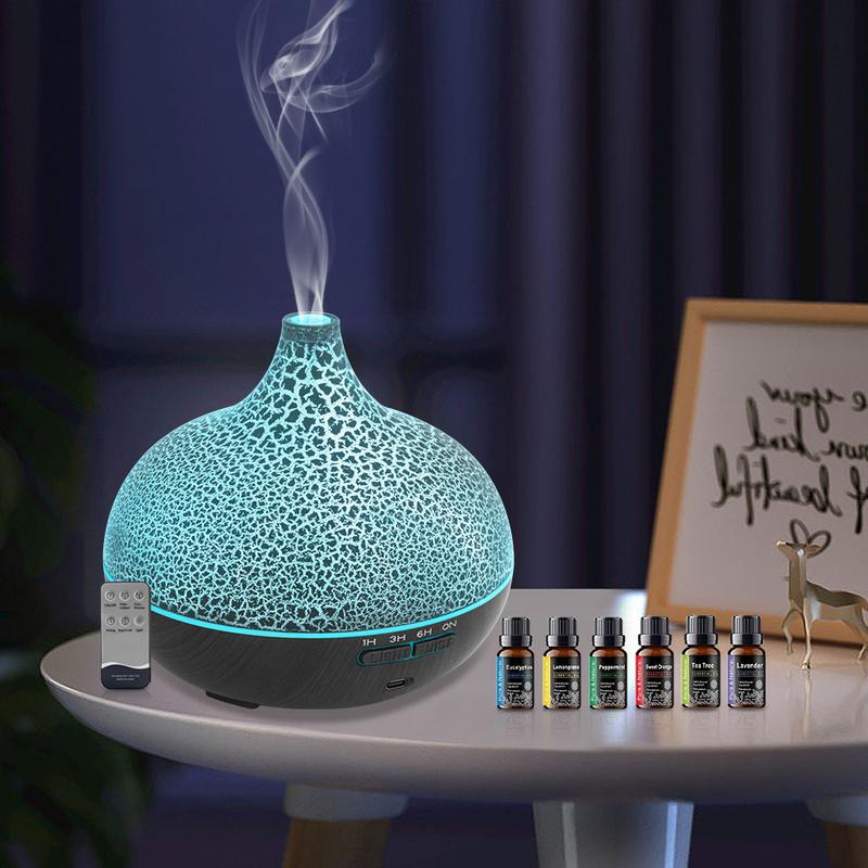 Aromatherapy Diffuser Humidifier 550ml  Ultrasonic, Crack Design, Auto Shut Off, Quiet for Home & Bedroom