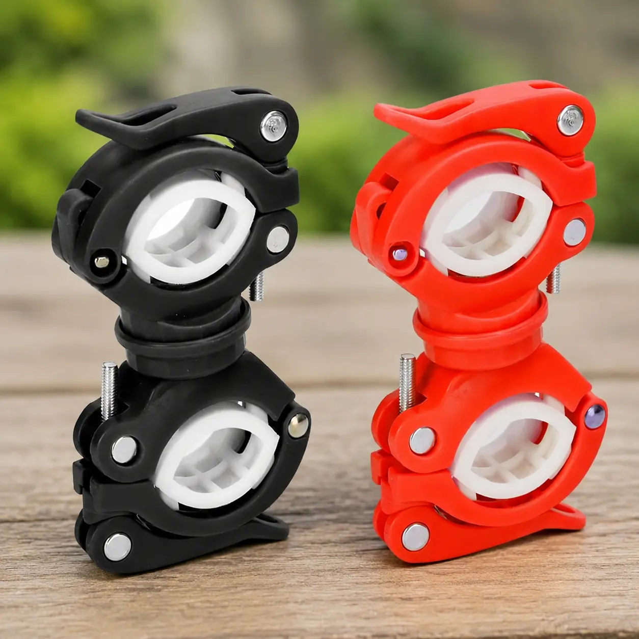 Universal Bike Flashlight Mount Set, 360° Adjustable Clip for Mountain & Road Bicycles, Motorcycle Riding, Anti-Slip Safety Light Holder, Easy Installation, Essential Cycling Gear & Outdoor Lighting Solution