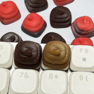 Cross Axis Game Key Caps Funny Poop ESC Keycaps Mechanical Keyboard Keycap PC Accessories Replace Button Birthday Gift
