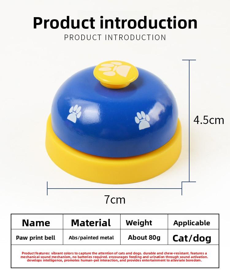 Ring bell pet supplies trainer, metal sounding bell for cats and dogs, call bell for ordering food, dog paw print, intelligent pet dog bell