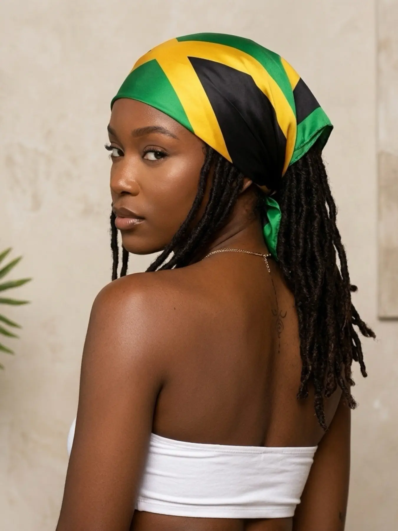 【Jamaican Culture】Summer Scarf Shawl Wrap with Flag, Green Yellow and Black Cross - Vibrant National Heritage Design for Patriotic Celebrations, Cultural Events and Festive Gatherings One Piece Shawl