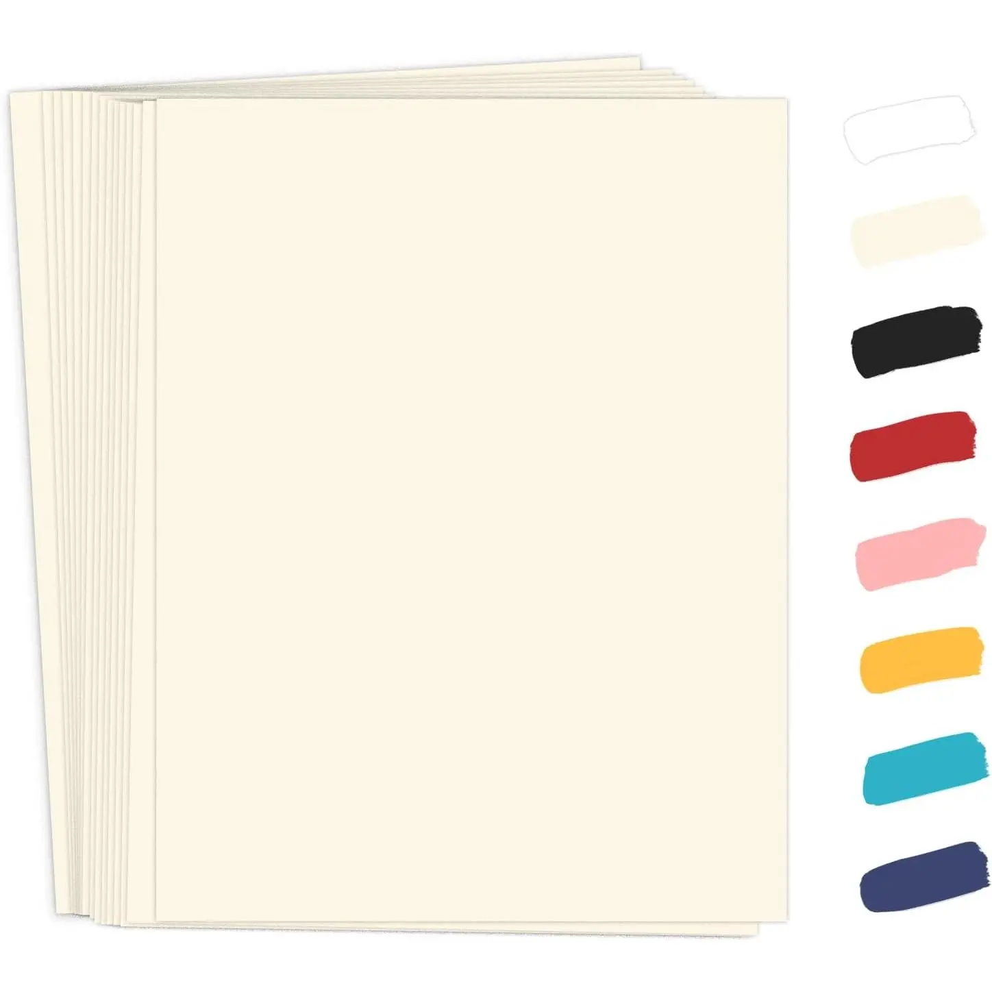 50 Pack 8.5 x 11 Off White Cream Cardstock, 65lb Ivory Printer Paper for Card Making, Office Printing, Wedding