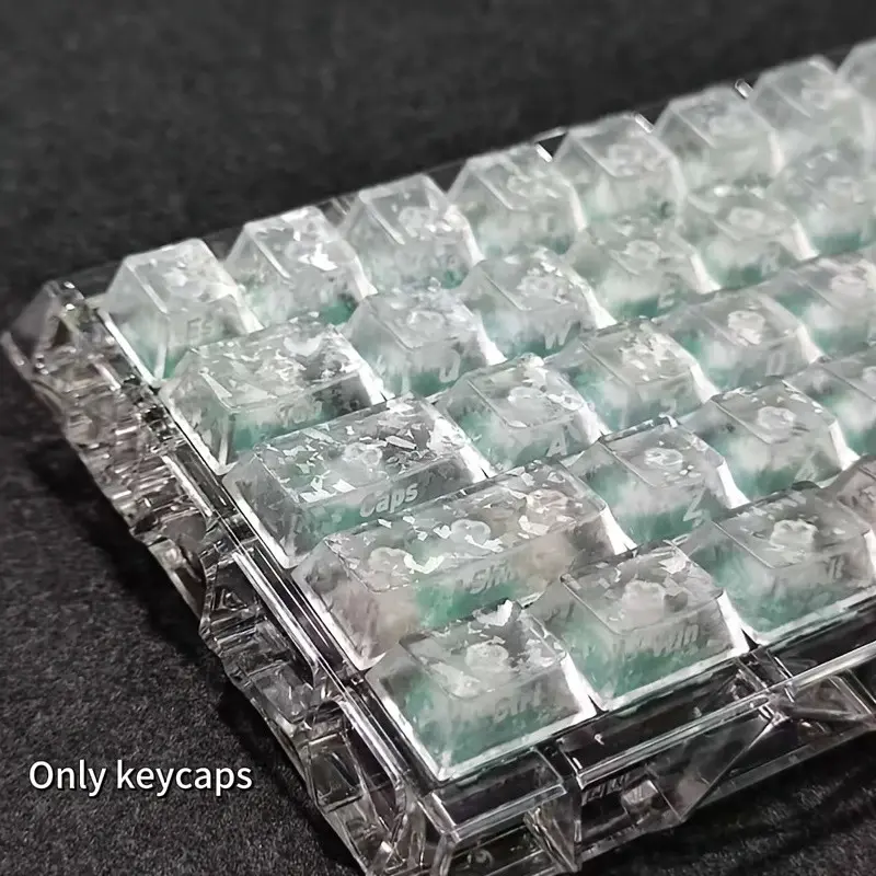 119 Key White Carbon Fiber Texture Side Printed Keycaps Carbon Powder PC Molded Side Engraved OEM Profile Anti-Slip Personality Key Caps High Appearance Best Gift for Friends Keyboard