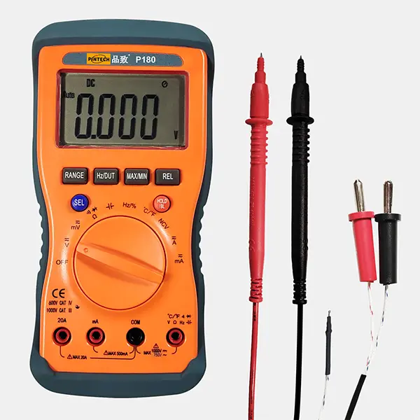 PINTECH Digital Multimeter Voltmeter 1000V, 20A, 60MΩ, Auto-Ranging Tester, Non-Contact Voltage, Measures AC/DC Current, Resistance, Voltage Multi Tester with Thermometric Indicator, P180