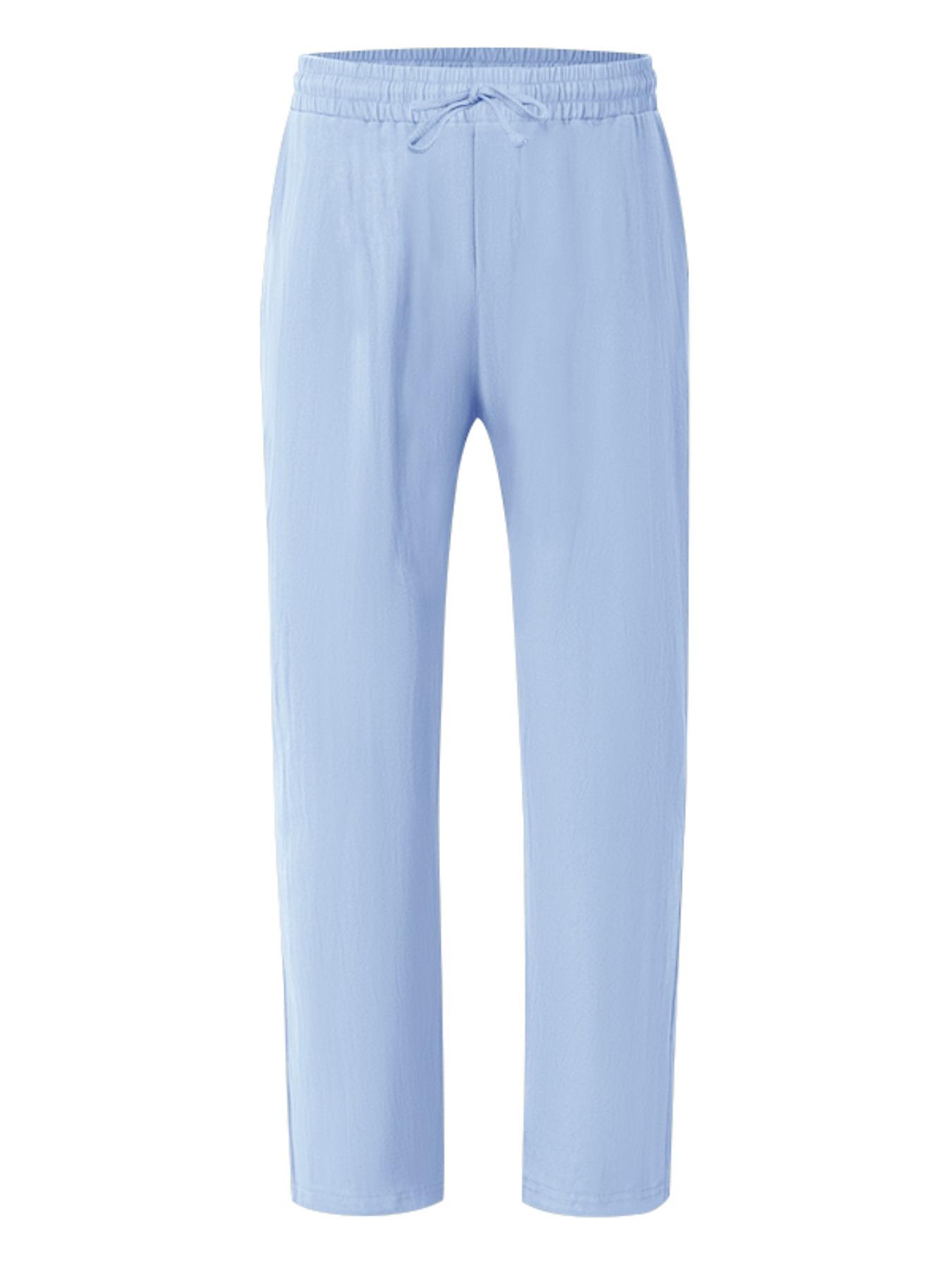 Men's Plain Linen Long Pants, Casual Asymmetrical Design, Elastic Waist, Loose-Fit, S-3xl, Durable & Easy Care, Perfect for Daily Wear Men's Plain Linen Long Pants, Casual Asymmetrical Design, Elastic Waist, Loose-Fit, S-3xl, Durable & Easy Care, Perfect for Daily Wear