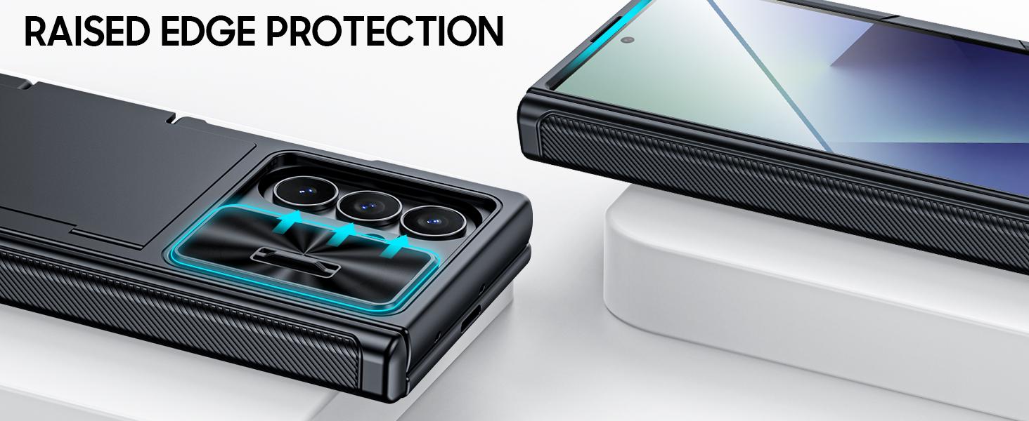 for Samsung Galaxy Z Fold 7 Case RFID Wallet with Cards Holder [Hinge Cover] [Camera Cover] Shockproof Silicone Protective Phone Case for Z Fold 7 2025-Black