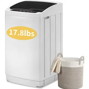 Winado Full Automatic Washing Machine, 17.8Lbs Top Load Portable Washer with Drain Pump, 8 Wash Programs 5 Water 2 in 1 Washer and Dryer for Apartments, RV, Camping