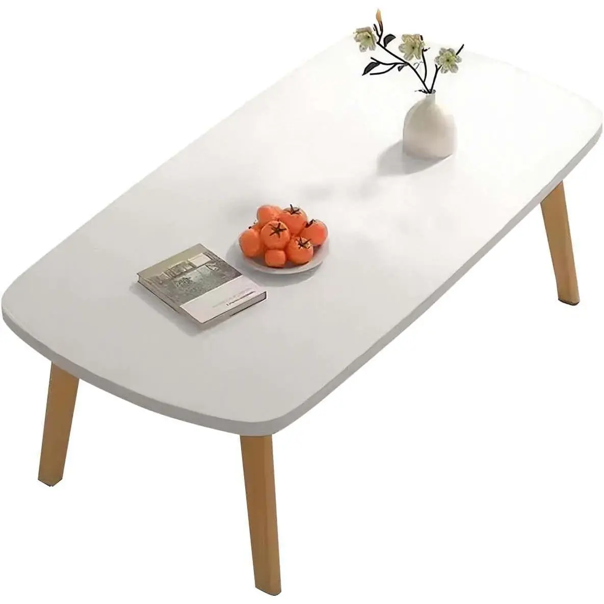 Wooden Folding Coffee Table,Foldable Laptop Table Low Study Table for Small Spaces Sitting on the Floor