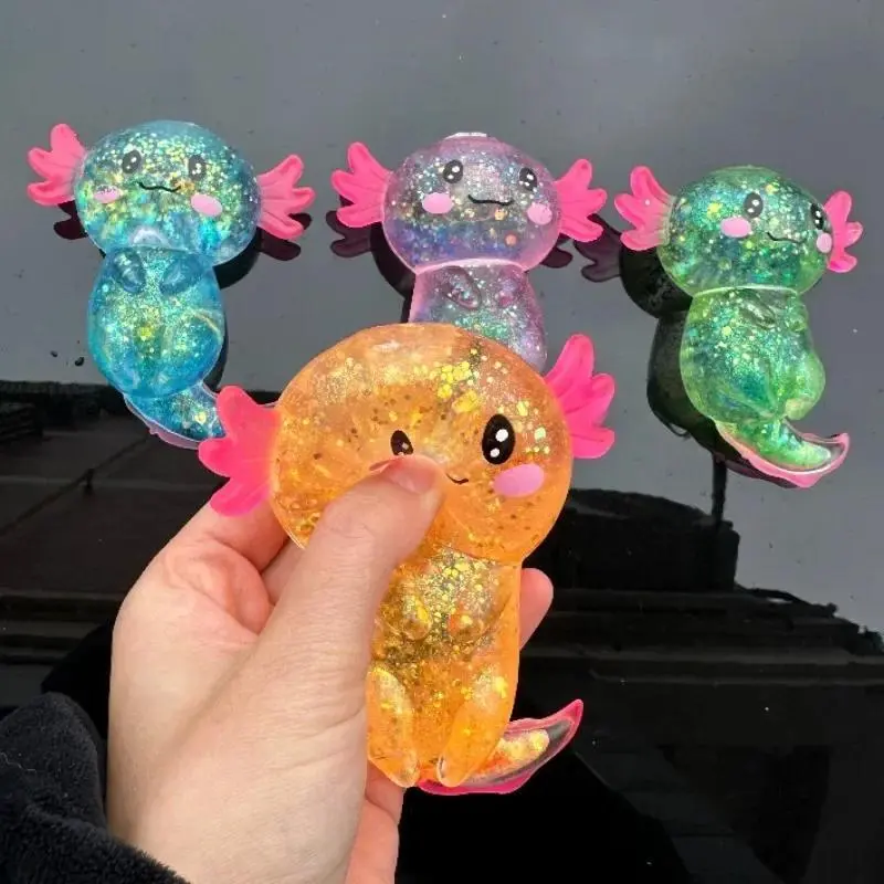 New Colorful Salamander Maltose Fidgets Toys Squishy Malt Sugar Stretchy Axolotl Fun Squeeze Birthday Supplies Anti-Anxiety Gift