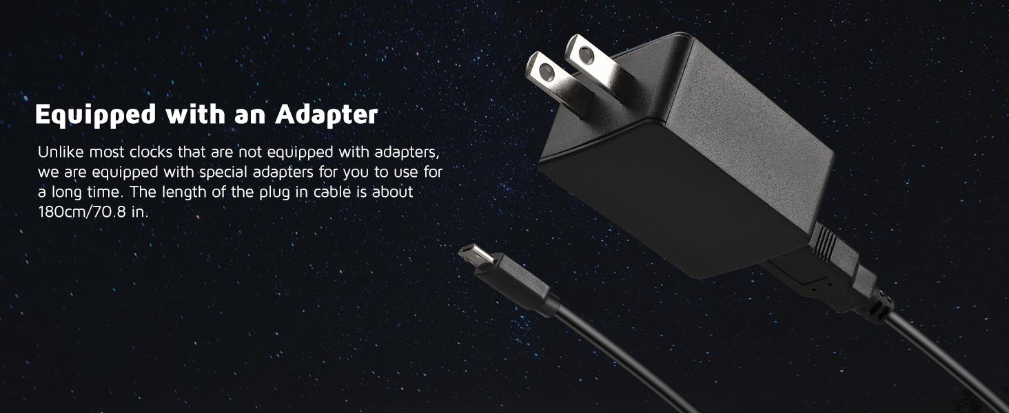 Projection Alarm Clock, Digital Clock with 180°   Rotatable Projector, 3-Level Brightness Dimmer, Clear LED Display, USB Charger, Progressive Volume, 9mins Snooze,12/24H, for Bedroom