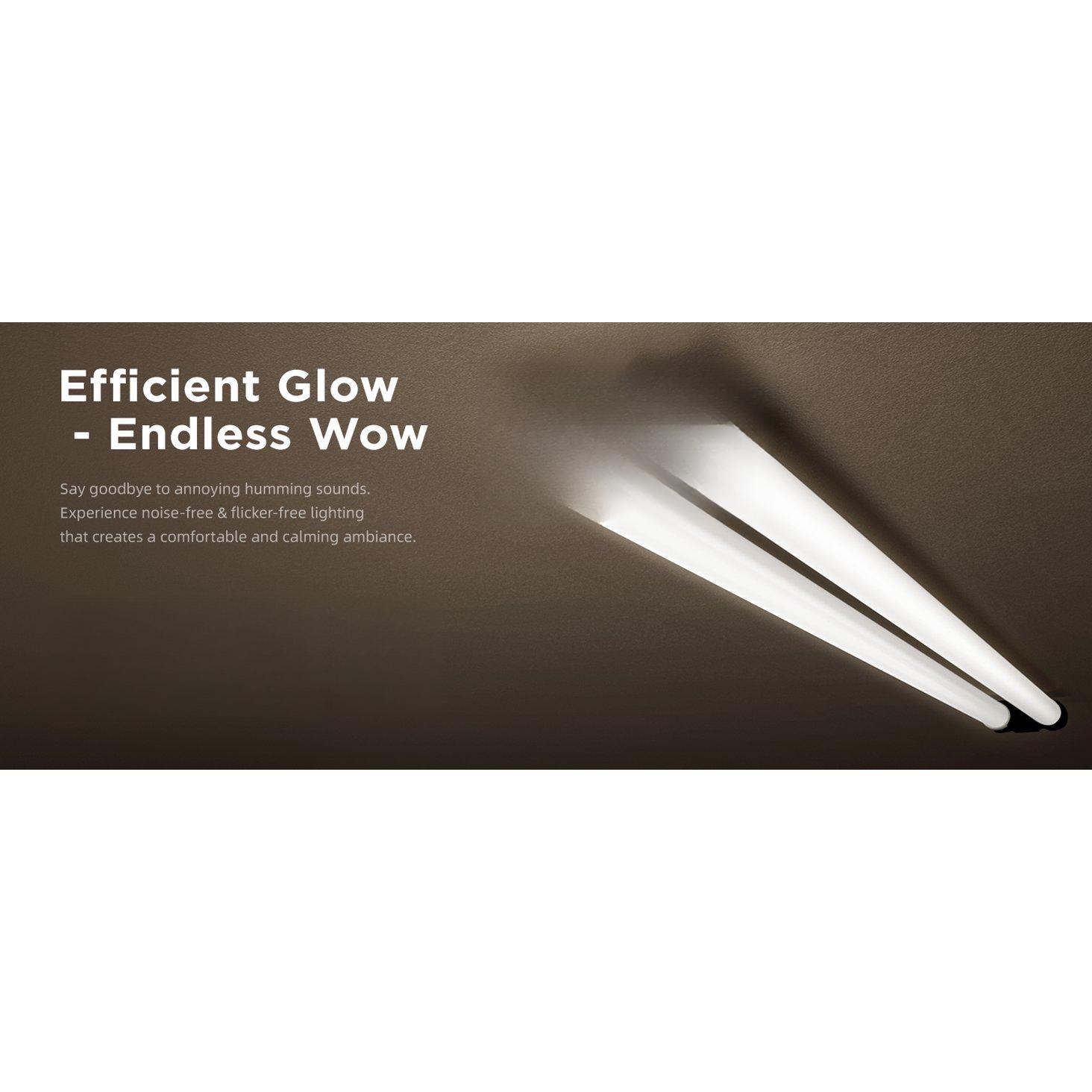 LED Shop Light, 4ft, Utility, Black, Frosted, Plug & Play, 4500 Lumens