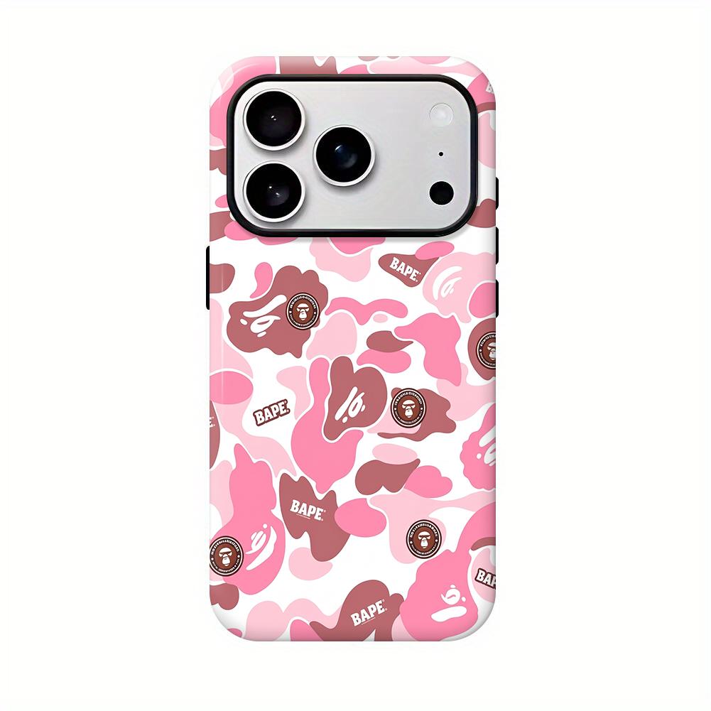 Bape Protective Camo Streetwear Phone CaseSuitable for iPhone 17/16/15/14/13/12/11 ProMax/Plus and Samsung Galaxy S23FE/22/23Impact Resistant Hard Case with ImpactDispersion Technology & Flexible Rubber LinerGlossy Finish UV Protected 2-Piece Design, Prot