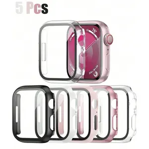 5-Pack Apple Watch Cases: Smartwatch Accessories, Stylish, Integrated Protective Covers with a Matte Finish. Non-Slip & Scratch-Resistant—Compatible with Apple Watch Series 1–11, SE, and Ultra. Sporty & Casual Style—Unisex Design