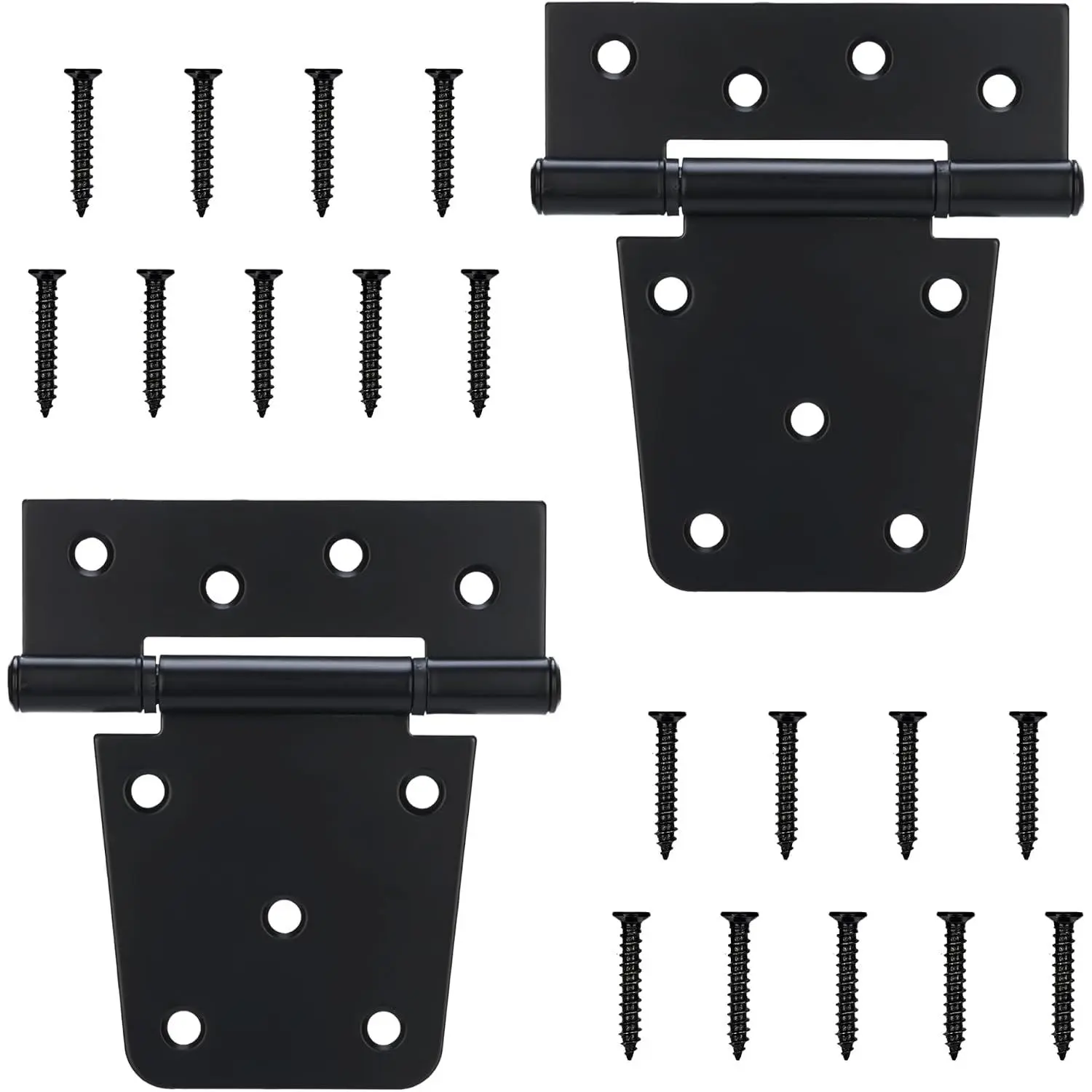 2 Pack 3-1/2 Inch Shed Door Hinges Gate Hinges, Gate Hinges Heavy Duty for  Fence Barn Door, Offset Screw Holes, Matte Black  Coating