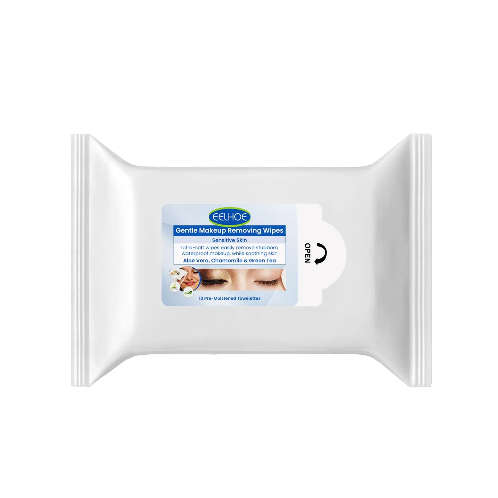 EELHOE Gentle Makeup Remover Wipes, Deep Cleanse Face Eye And Lip Makeup Gentle Refreshing Non-Irritating Makeup Remover Wipes