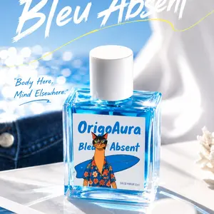 Origoaura Bleu Absent Perfume, Coastal Holiday Fragrance, Free Oceanic Notes, the Vacation Scent, Ideal for Relaxing Moments