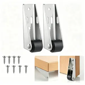 2 Counts Vertical Track Roller Wheel Sliding Door Bottom Guide Nylon Wheel Aluminum Bracket Anti-Swing Door Stop For Barn Door Cabinet Wardrobe Smooth Quiet Sliding 2.91*2.68*0.83 Inch 1.23 Oz.