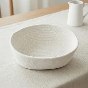 Elliptical Storage Basket, Solid Color, Minimalist Style, Ideal for Living Room, Entryway, Bathroom, Space-Saving Design