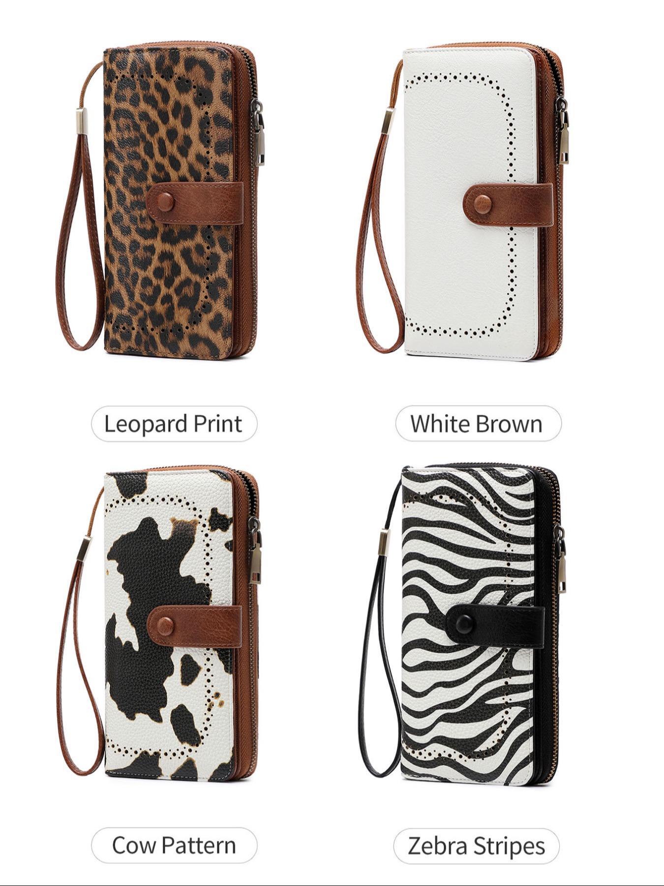 Women's Fashionable Geometric Pattern Long Wallet, Stylish Wallet, Casual PU Leather Zipper Card Holder, Multi-functional Wallet for Daily Use