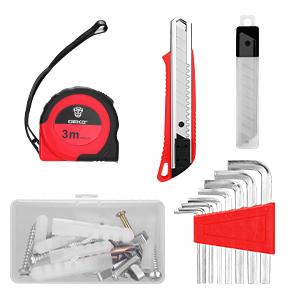 Drill Set: Tool Set with 8V Red Cordless Drill, Home Tool Kit with Drill, Hand Tool Kits for Women 126 Piece