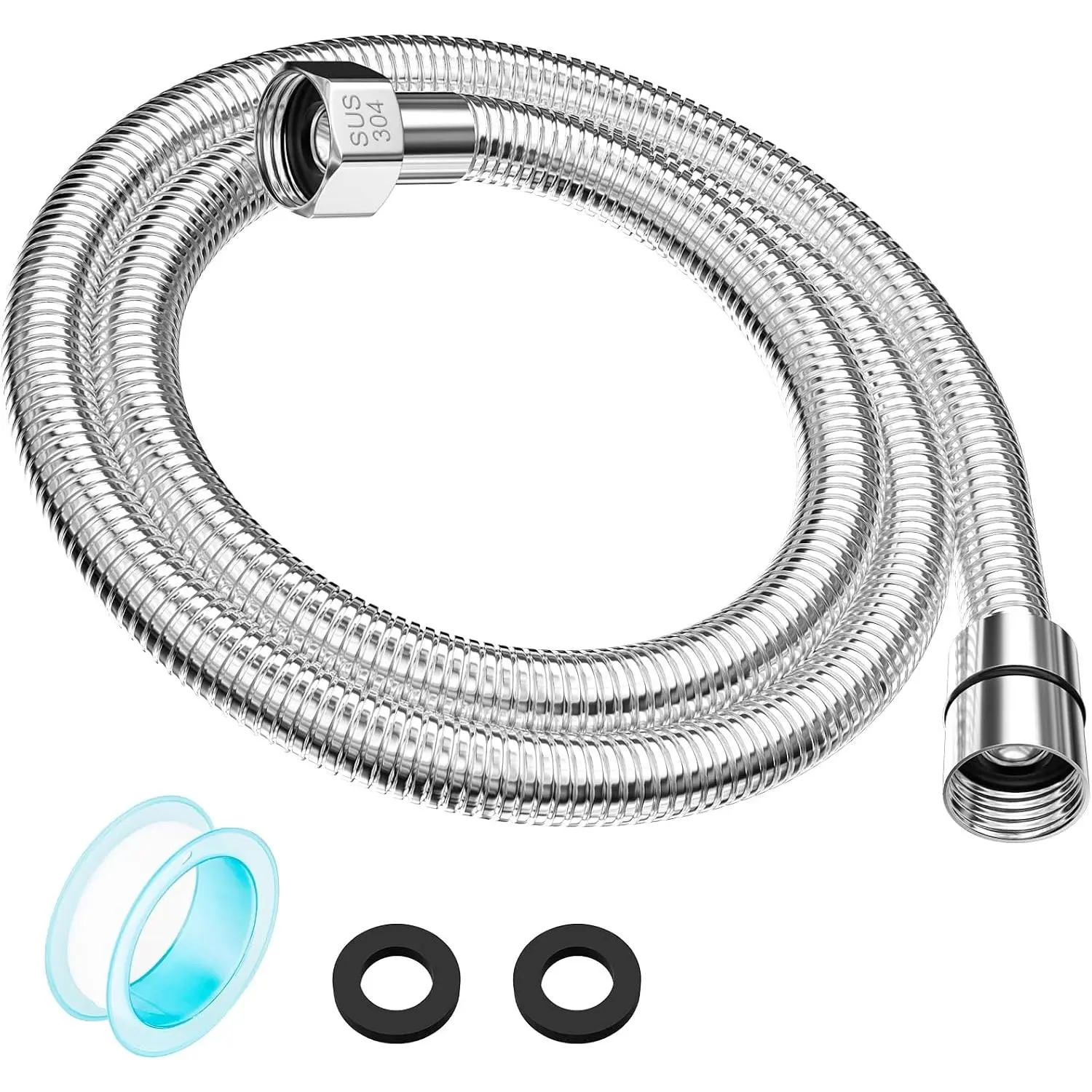 59" Shower Hose, Extra Long 304 Stainless Steel Handheld Shower  Hose Extension/, Flexible & Durable, G1/2  Insert & Nut