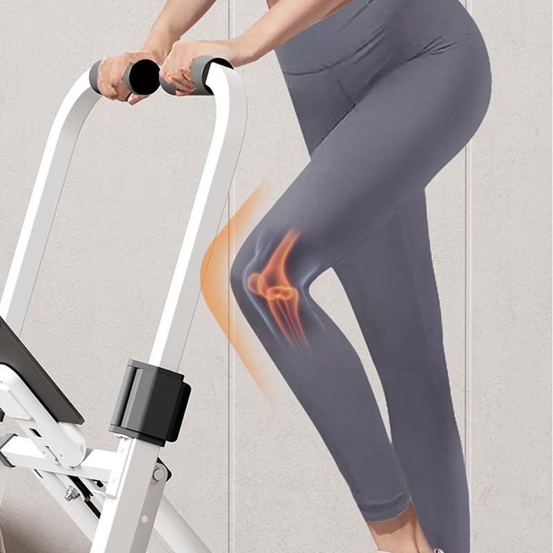 Compact Folding Vertical Climbing Stepper, Full Body Sliding Trainer with Adjustable Stride Range, Handles and Pedals, Easy Installation - White