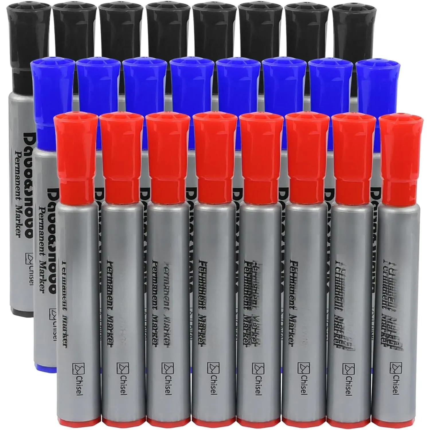 Permanent Markers 24 Count, 3  Colors, Chisel Point Permanent Markers For  and Adult Coloring as Office, School Supplies