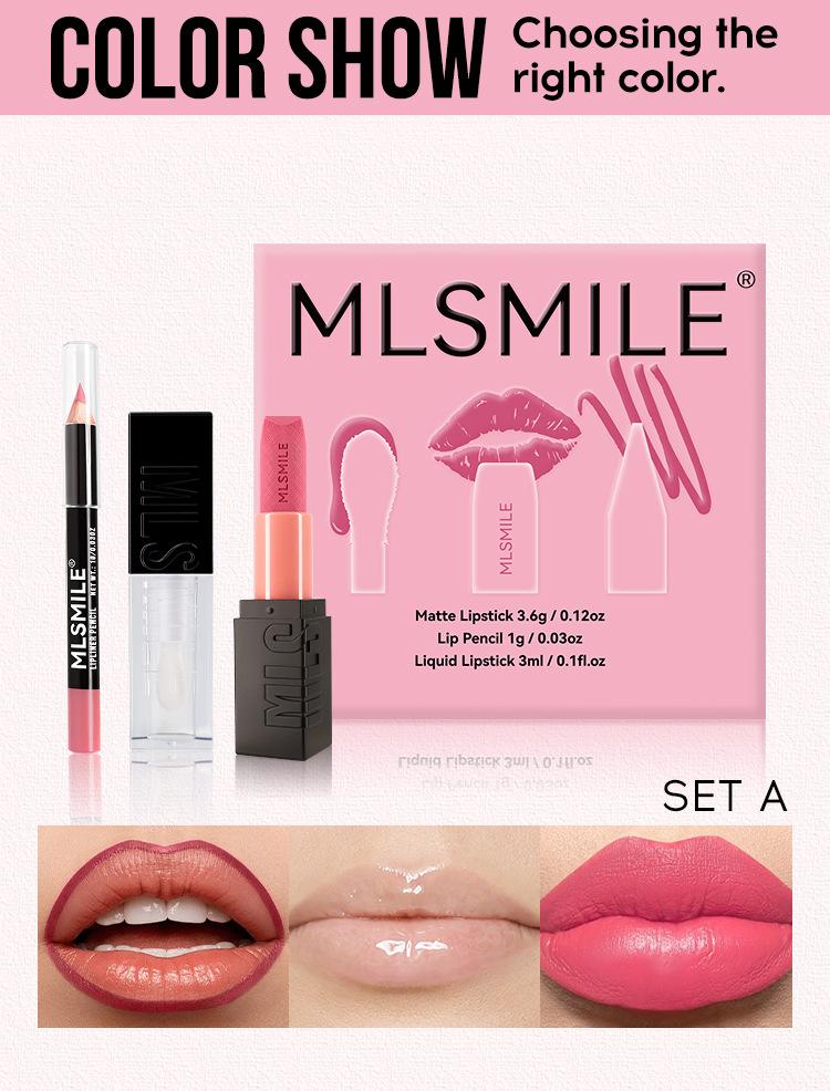3-Piece Matte Lip Set – Lip Liner + Liquid Lipstick + Gloss, Smudge-Proof Transfer-Proof All-Day Wear, Complete Lip Combo for Every Look  lip gloss