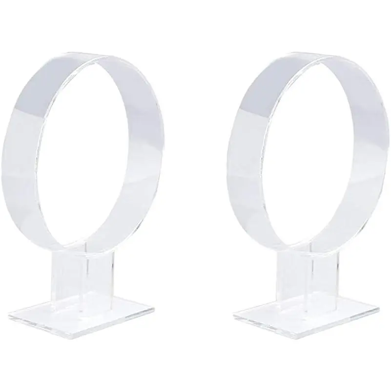 2pcs Clear Acrylic Headband Display Stand Headwear Holder Hairband Organizer Single Hair Hoop Holder Fixing Tools Accessories