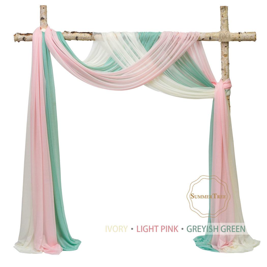 10 Meters Wedding Arch Drape Fabric Sheer Chiffon Tulle Curtain Draping Backdrop Party Supplies Home Drapery Ceremony Decoration