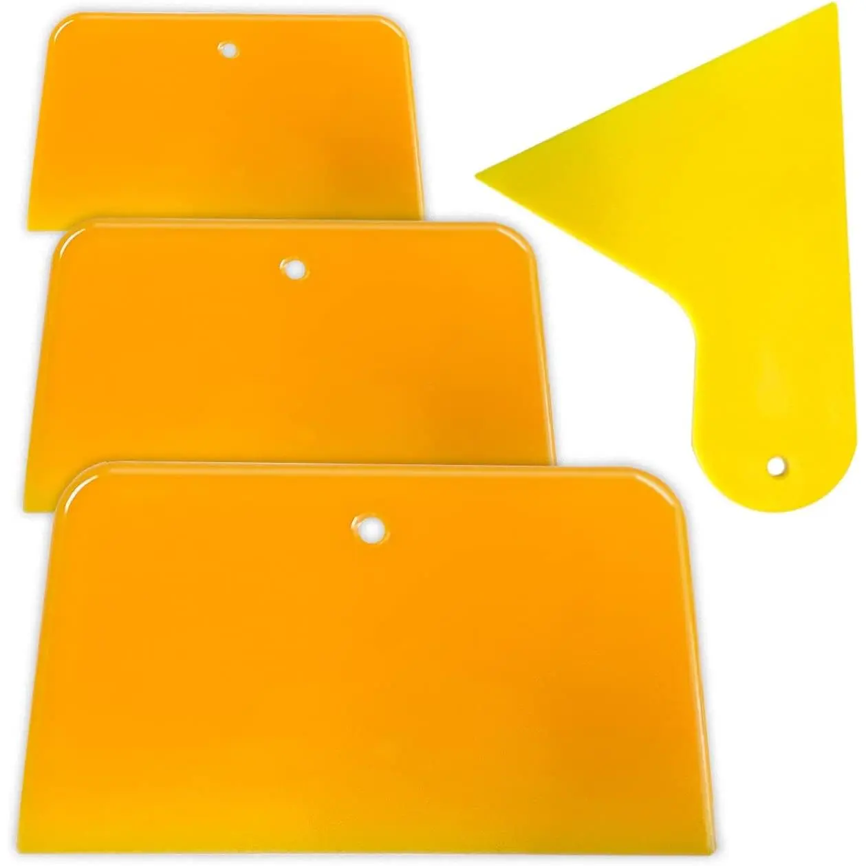 4 Pack 3 4 5 6 Inch Reusable Hard Plastic Auto Body Filler Spreaders for Applying Fillers Putties Glazes Caulking Agents Car Body Maintenance and Paint Orange
