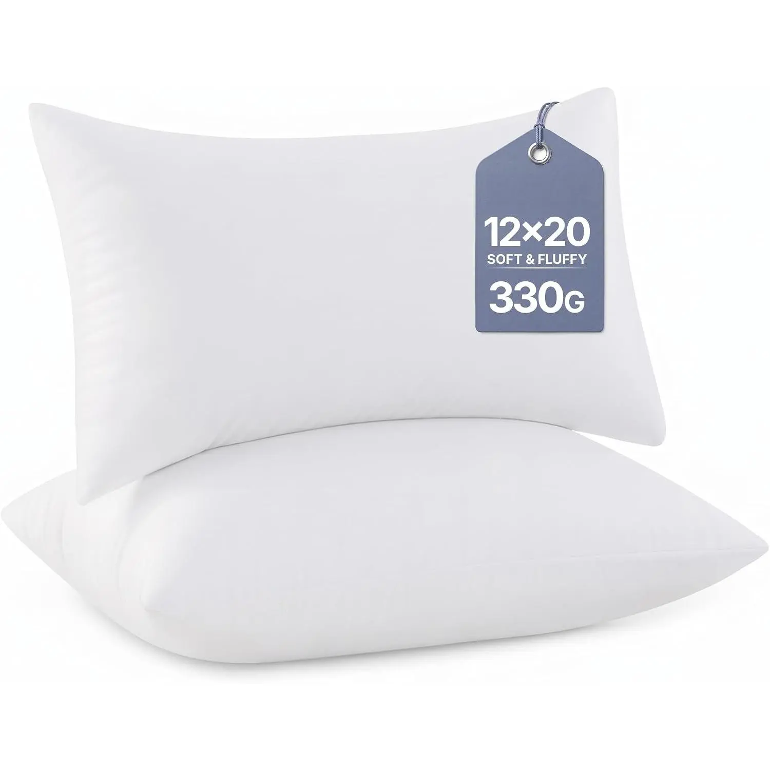 12x20 Pillow Inserts Pack of 2,   Throw Pillow Inserts, Soft Rectangle Decorative Throw Pillows for Couch, Sofa, Bed, and  Decor White Pillows