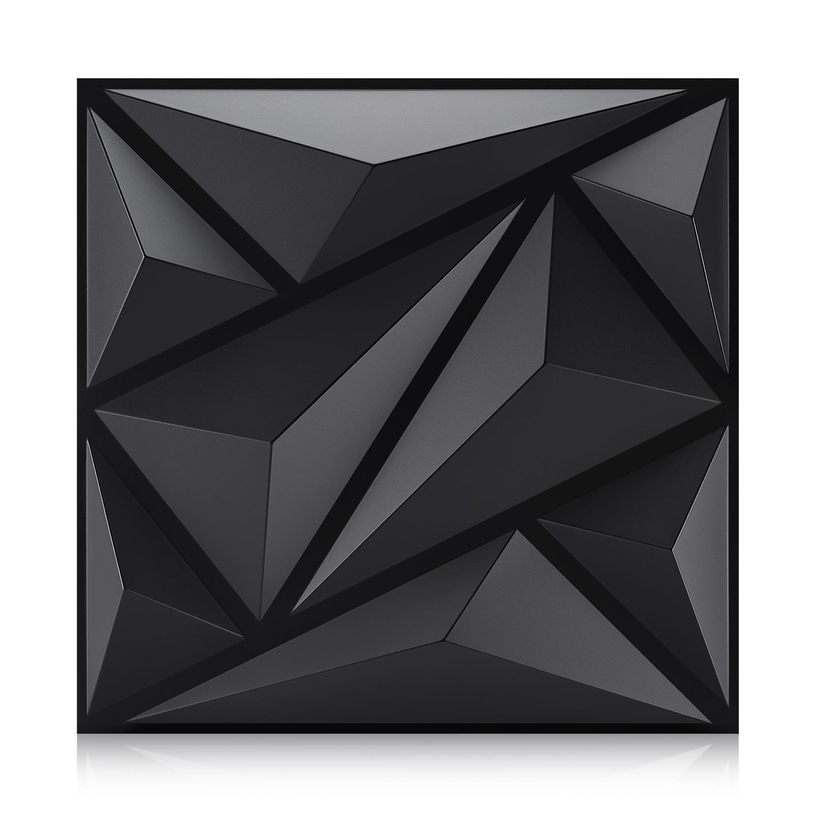 12/20/30PCS 3D Diamond Pattern Wall Panels, PVC Material 3D Wall Decorative Diamonds, Indoor Wall Decoration, 11.8x11.8 Inches, Includes Adhesive