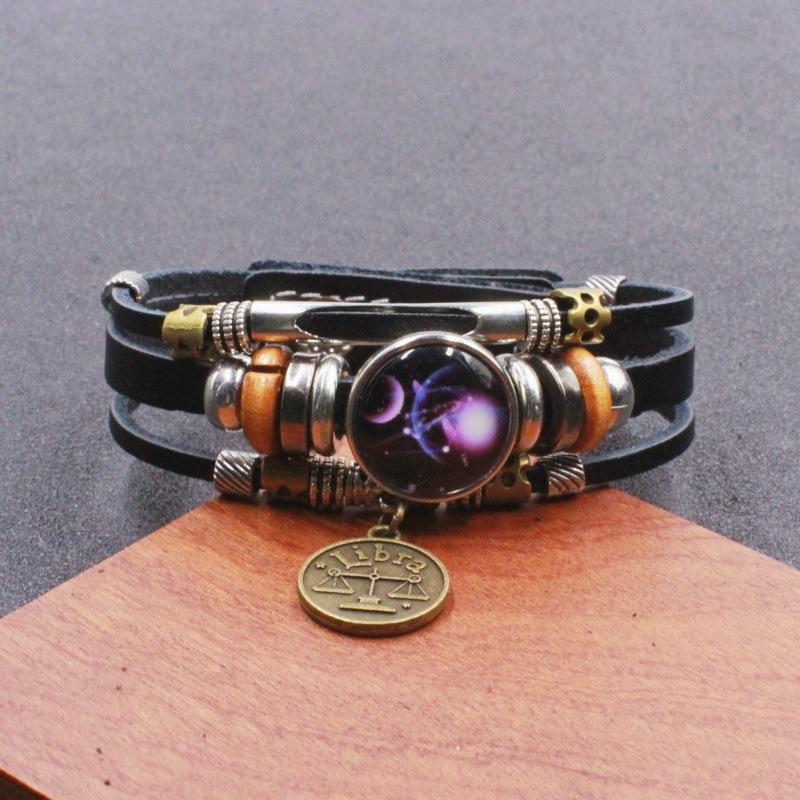 Twelve Zodiac Sign Bracelets Korean Style for Couples and Friends Fluorescent Glowing Bangles Jewelry Gifts Ideal for Her Him