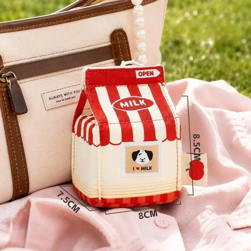 Milk Box 8cm Plushie Display Ita Bag, Cute Oxford Cloth Dustproof Storage Pouch with Clear Window, for Anime Kpop Merch Decor