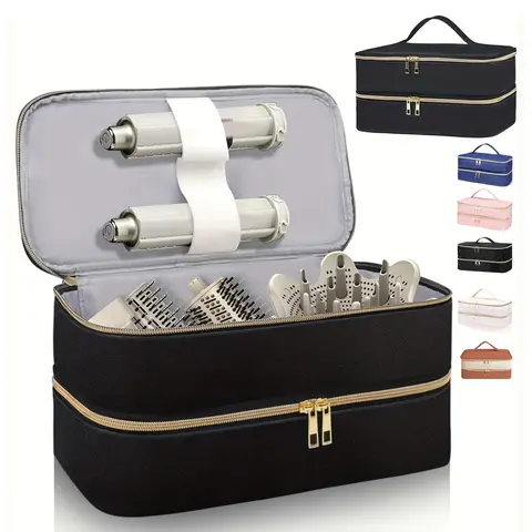 Hair Dryer Storage Bag, Portable Hair Styling Tool Organizer, Double Layer Zipper Makeup Bag, Travel Carrying Case for Hair Dryer Shark Flexstyle FlexFusion Airwrap Brush Double-Layer Hair Accessories Tools Storage Bag, Valentine's Day, Christmas gifts