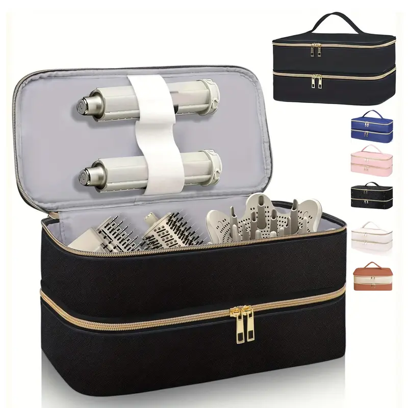 Hair Dryer Storage Bag, Portable Hair Styling Tool Organizer, Double Layer Zipper Makeup Bag, Travel Carrying Case for Hair Dryer Shark Flexstyle FlexFusion Airwrap Brush Double-Layer Hair Accessories Tools Storage Bag, Valentine's Day, Christmas gifts